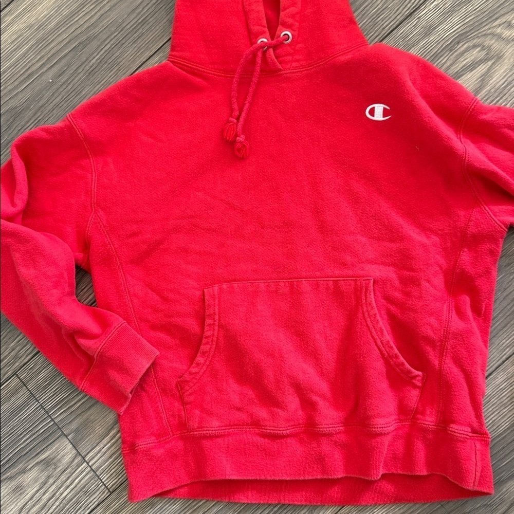 Champion Women's reverse weave Red Hoodie size large - Picture 2 of 4